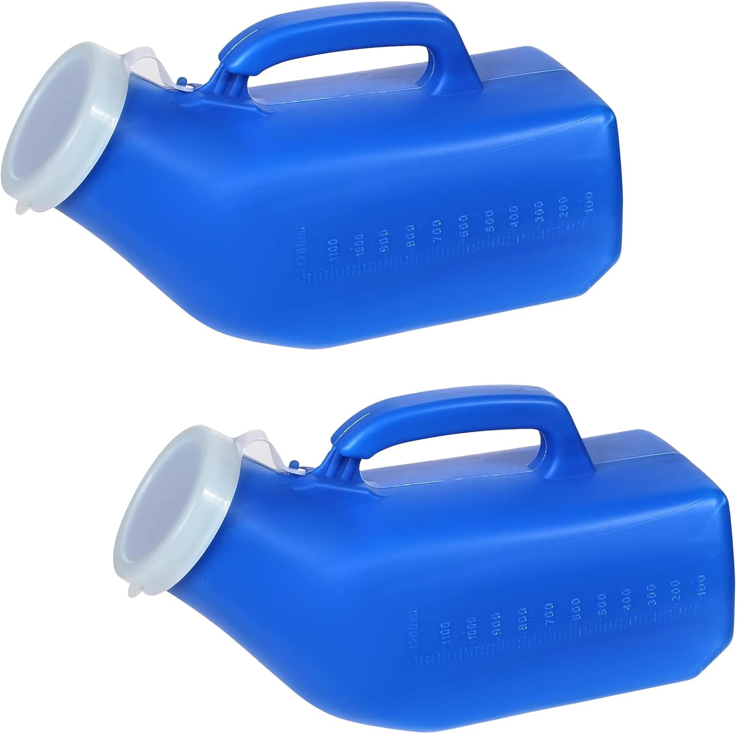 Male Urinal Bottle, 2 Pcs Reusable Urinal Pee Bottle for Men with Lid, 1200ml Emergency Urinals Bottles for Hospital Use Home Care Travel and CampingBlue