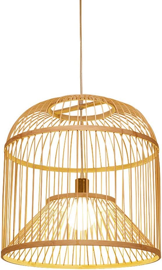 Creative Art Handwoven Hanging Lamp,Personality Wicker Pendant Lamp,Japanese-Style Bamboo Drop Light,Rural Pendant Light,E27 Wood Chandelier, for Kitchen Island Dining Room