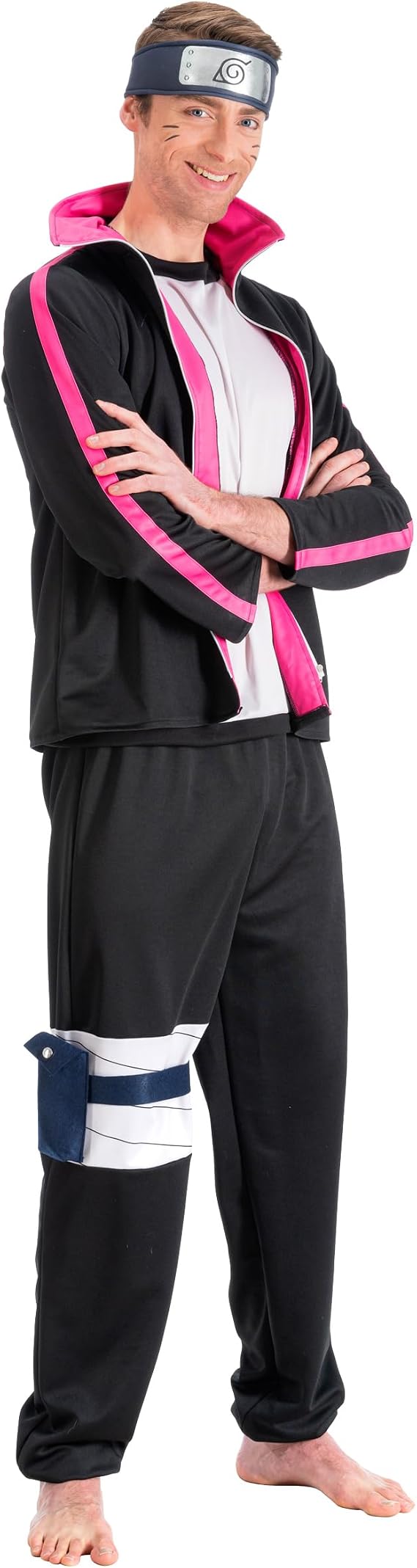 Chaks - Boruto Uzumaki Costume for Men, Official Boruto Outfit, 5 Piece Anime Set for Carnival, Cosplay and Comic Con