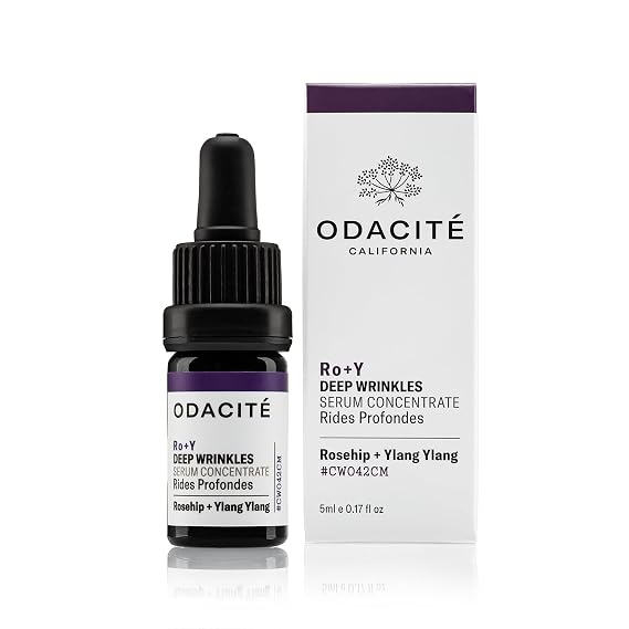 Odacite Anti Aging Serum Concentrate with Rosehip + Ylang-Ylang - Lightweight Facial Serum For Mature Skin, Fine Lines, Nourishes for Look of Plump, Youthful Skin - 0.17 Fl. Oz