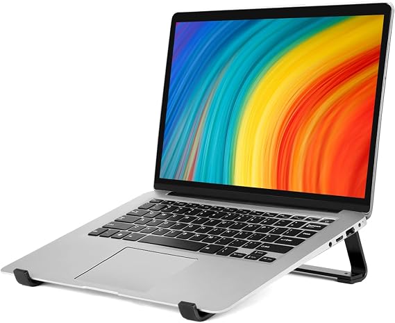 Thibault Laptop Stand for Desk - Aluminum Ergonomic Computer Stand,Laptop Riser, Cooling Laptop Holder, Compatible with MacBook Air Pro/Dell/HP/Lenovo/Alienware and 13-17 inches Laptops, Blue-Black