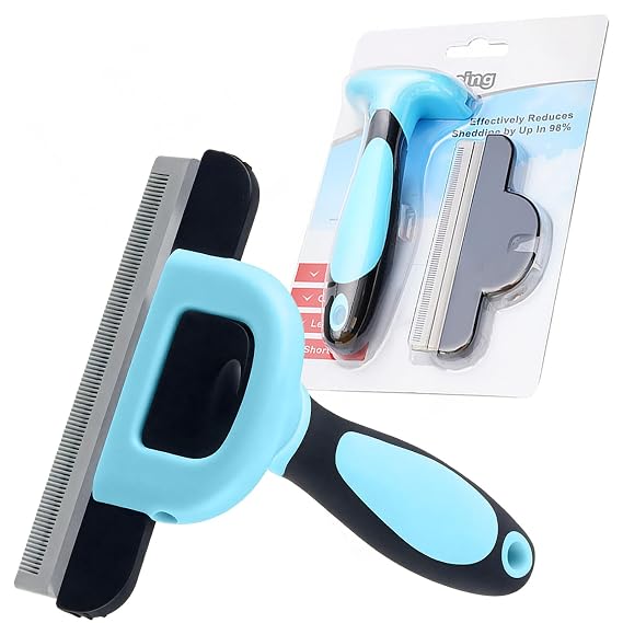 Deshedding Brush for Dogs & Cats, Stainless Steel Pet Brush