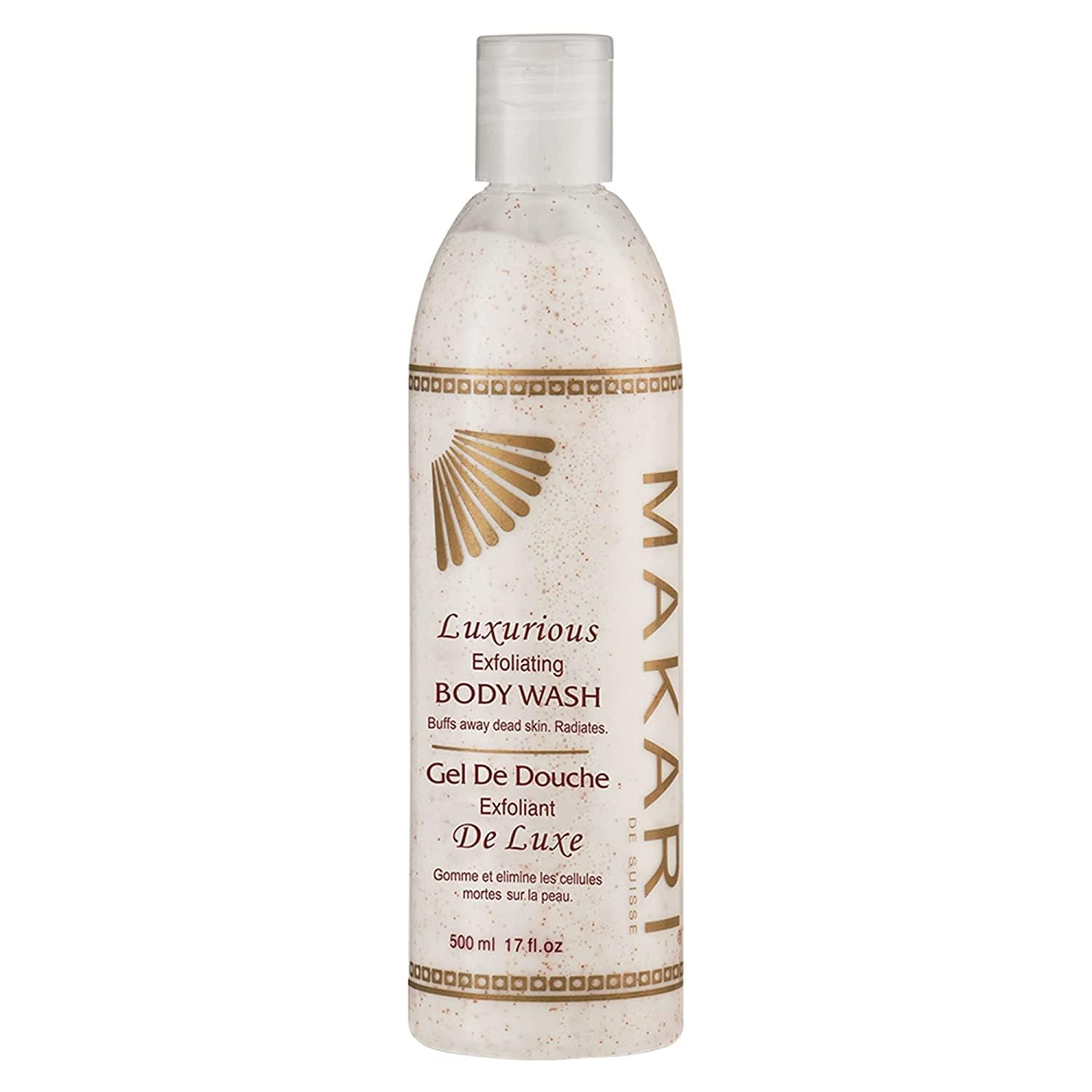 makari classic luxury mulberry root extract whitening peeling body wash 17 fl. oz   face & body cleanser & exfoliator micro crystal whitening treatment for dark surfaces acne scars