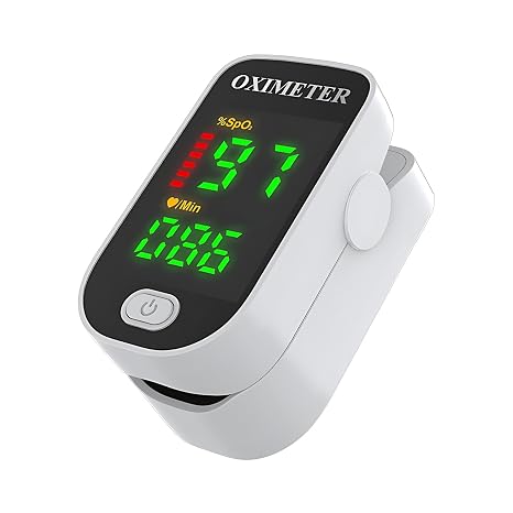 Finger Pulse Oximeter, Blood Oxygen Saturation Meter Heart Rate Monitor with LED Display Blood Oxygen Saturation Meter SpO2 Monitor Family Medical Health