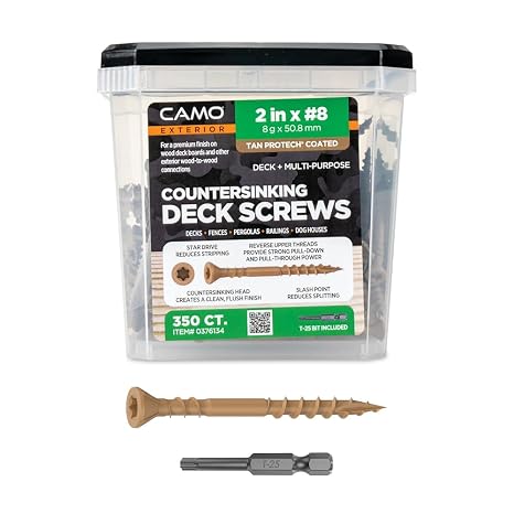 CAMO 2" X #8 - Tan Countersinking Deck Screw, Star Drive - 350 ct