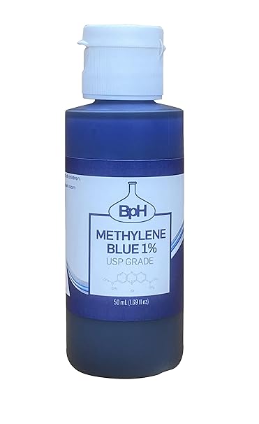 Biopharm Methylene Blue (USP Grade) 1%, 60 mL (2.0 fl oz), 3rd Party Tested | Made in USA. Potent Stain Solution For Academic and Analytical Applications. Includes Convenient Dispensing Cap For Easy Use.