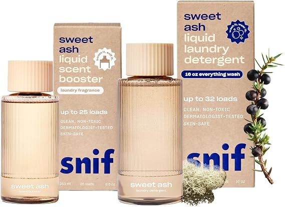 Snif Sweet Ash 16oz Laundry Detergent and 8.5oz Scent Booster Starter Pack