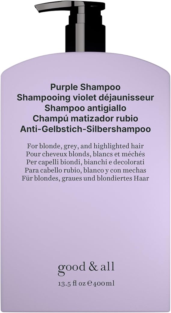 Good&All Purple Shampoo - Reduce Yellow Tones for Blonde, Silver, Highlighted Hair - Sulfate, Paraben, Fragrance-Free & Vegan - 400ml