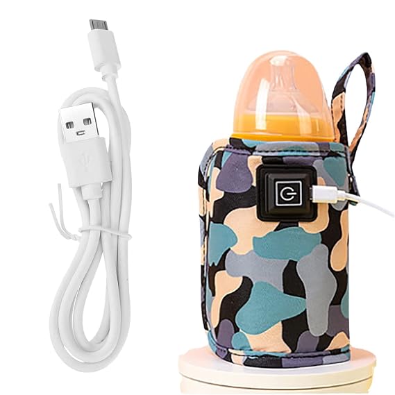 USB Milk Warmer Bag - 2023 New Fast Bottle Warmer for Travel, Portable Car Bottle Warmer for Travel, on The Go Bottle Warmer with USB Cables, Gentle Warmth Maintain Perfect Temperature (Black)