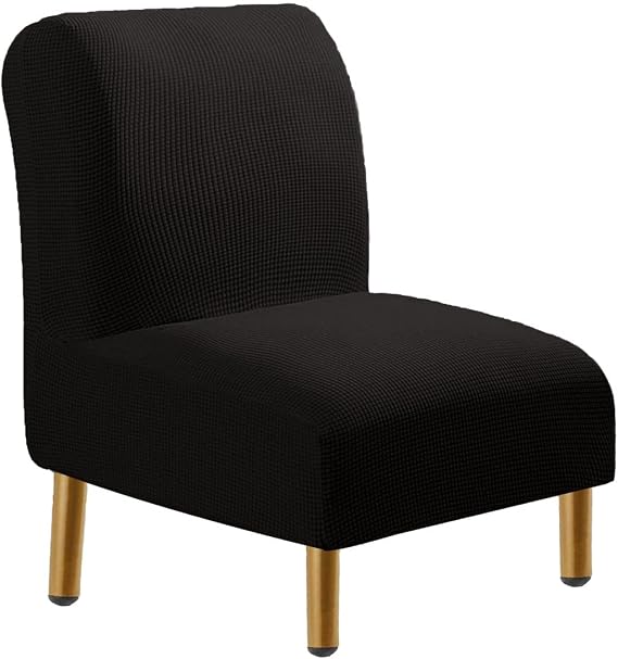 Armless Chair Slipcovers Stretch Spandex Jacquard Single Sofa Slipcover, Armless Accent Chair Furniture Protector Cover Removable for Living Room Bed Room Hotel