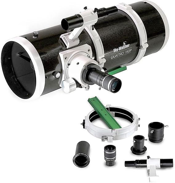 Sky-Watcher Quattro 150P Imaging Newtonian - Large Aperture 6-inch Reflector Optical Tube for Astrophotography and Visual Use Black