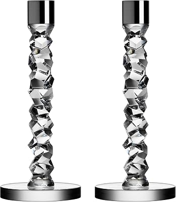 Orrefors Carat 7.25 Inch Candlestick Pair, Small