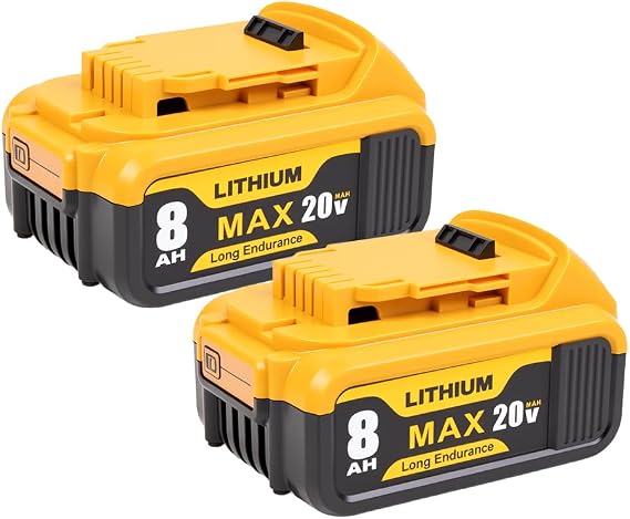 2 Pack DCB200 20V 8.0A Replacement Battery Compatible with Dewalt DCB200 DCD DCF DCG Series Cordless Power Tools