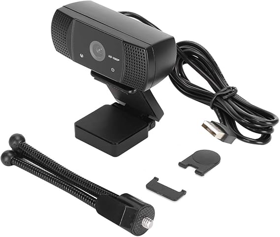 USB Webcam with Built - in Microphone, 1080P HD Computer Camera, Plug and Play Web Camera for Video Calls, Low Light Correction, 115° Wide View for Zoom Skype YouTube