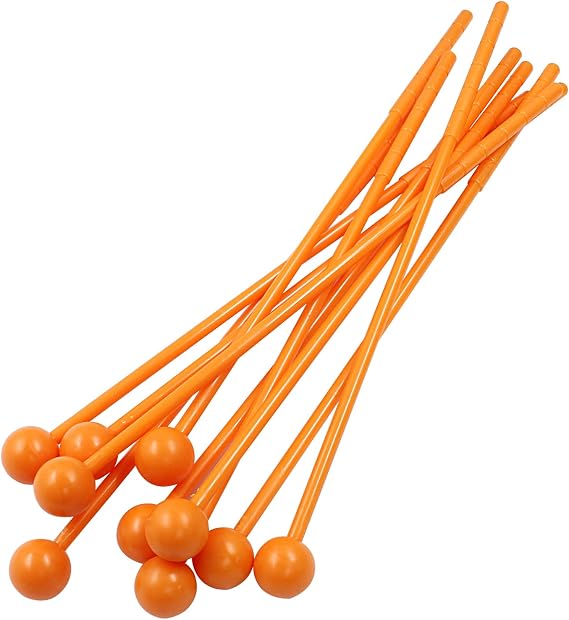 10Pcs Plastic Glockenspiel Mallets, 12.2 Inch, Orange
