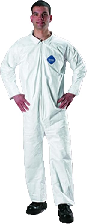 Lakeland 1412L DuPont TY120S Tyvek Disposable Protective Coverall ,Pack of 25 White, Large,