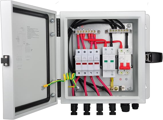 4 String PV Combiner Box with 15A Rated Current Fuse, Metal Box