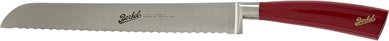 Berkel Elegance Bread Knife, 8.5in Stainless Steel, Red, Italy