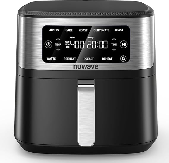Nuwave Brio Plus 7QT Air Fryer, Extra Crispy Results w/Less Oil, PFAS-Free