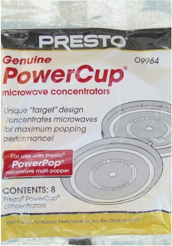 Presto 09964 Microwave Power Pop Powercup Popcorn Concentrator Cup - 32 Pack