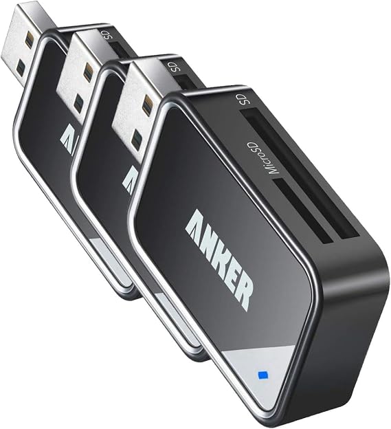 Anker USB 3.0 SD Card Reader 2-in-1 SD Card Reader SDXC SDHC MMC RS-MMC Micro SDXC Micro SDHC UHS-I Card Reader Micro SD Card Reader x3