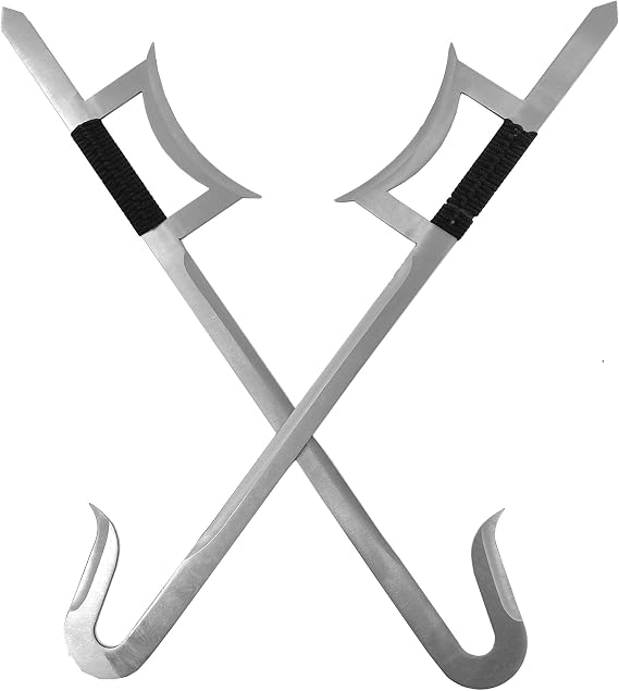 MedievalDepot Chinese Hook Swords Set - Versatile Wushu & Martial Arts Weapon - 33 inches