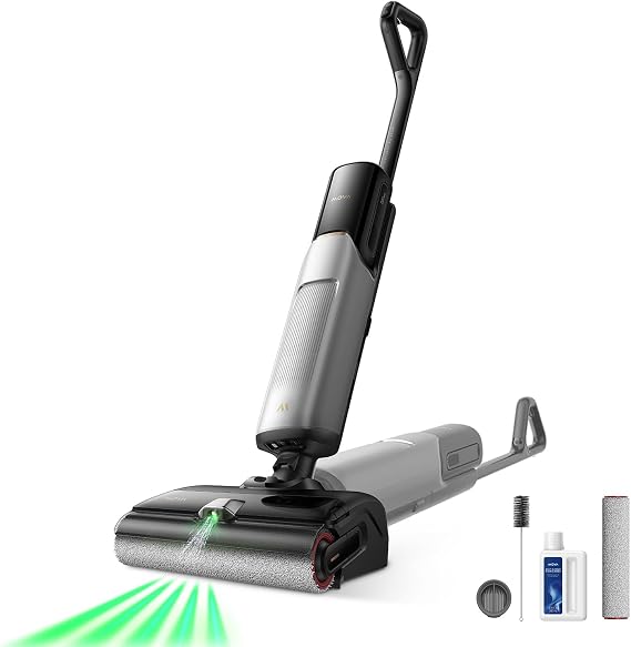 MOVA X4 Pro Wet Dry Vacuum Cleaner, 20000Pa Cordless Vacuum Mop with Zero Tangle, Hot Water Mopping for Sticky Messes,194F Hot Air Self Drying, 180 Lie Flat, Push-in Charging Station, LED Display