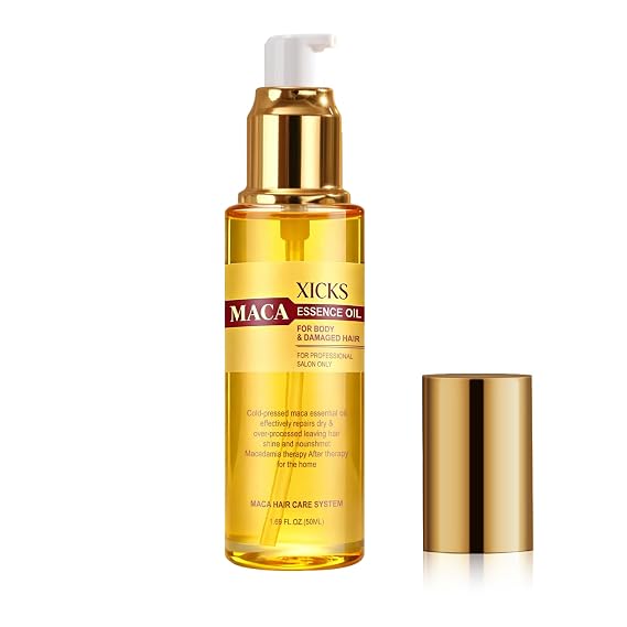 Maca Essence Oil, 1.69 FL OZ, Damaged Hair Repair Essence Oil, Deeply Nourishes Scalp, Promotes Hair Growth, Suitable for Men and Women, 50ML