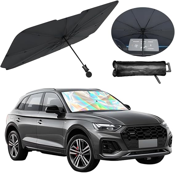 55.12 x 31.5 Inch Car Windshield Shade Foldable Umbrella Design