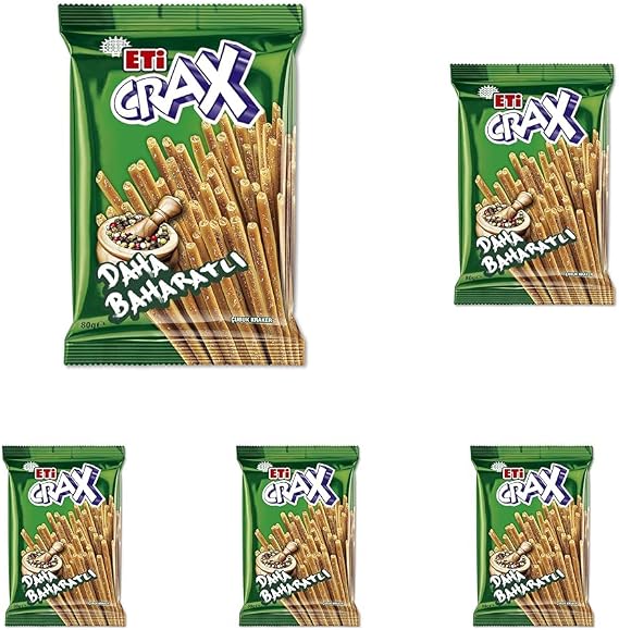 Eti Crax Baharatlı Çubuk Kraker 80 g 5li paket