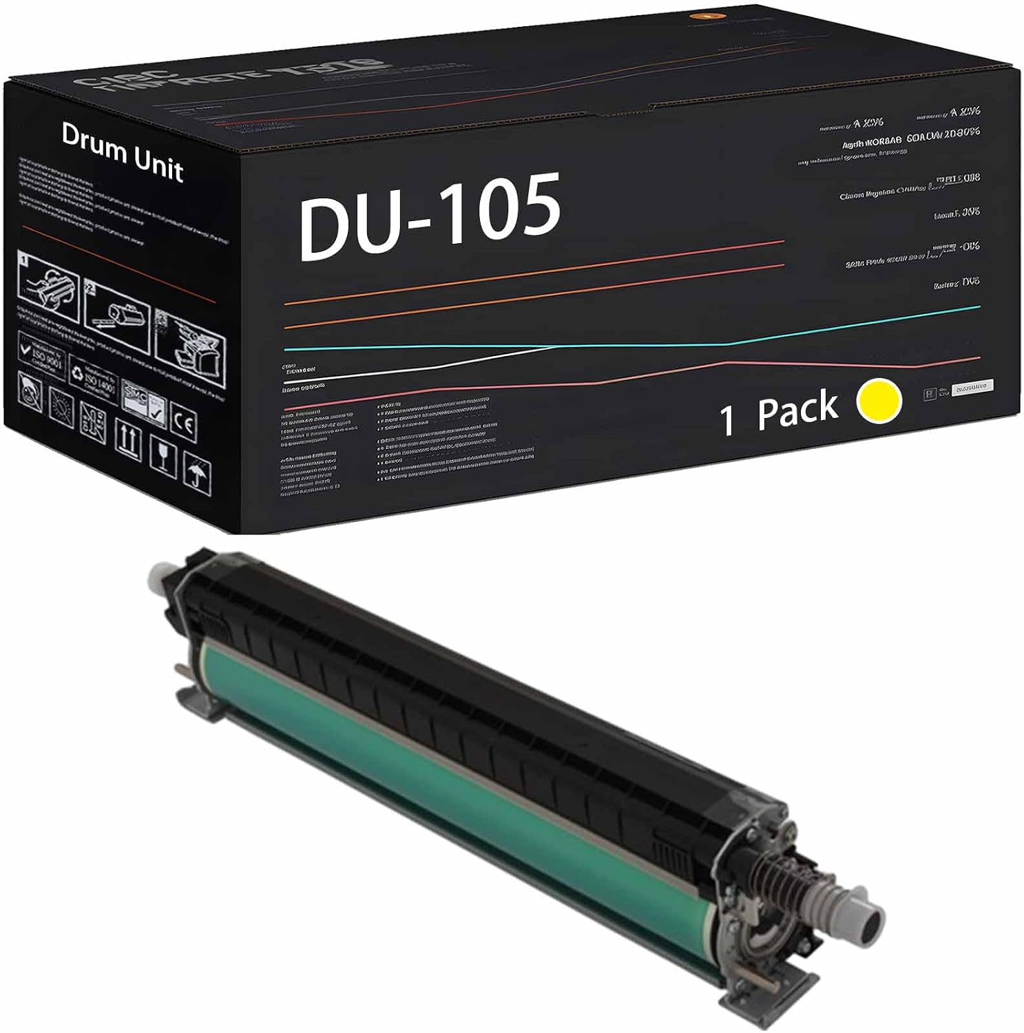 DU-105 Drum Unit Compatible with Konica Minolta bizhub Press C1060 C1070 C71hc Printers, High Yield 420000 Pages 1 Pack Yellow
