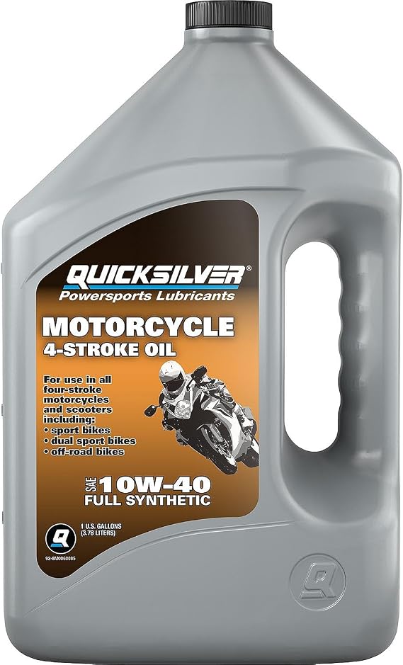 Quicksilver 10W-40 Full Synthetic 4-Stroke Motorcycle Oil, 1 Gallon