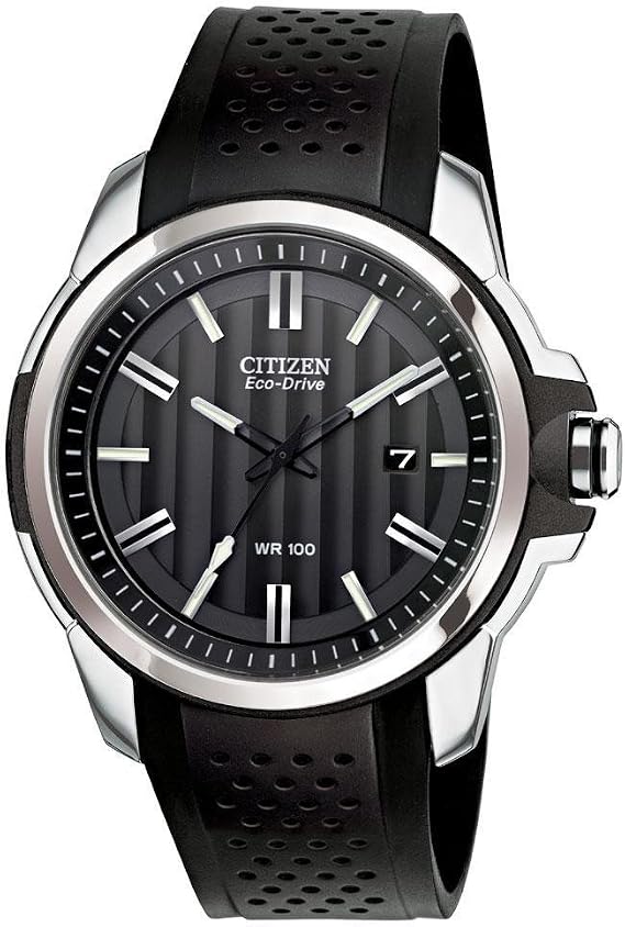 Citizen Eco-Drive Weekender Mens Watch, Stainless Steel with Polyurethane Strap