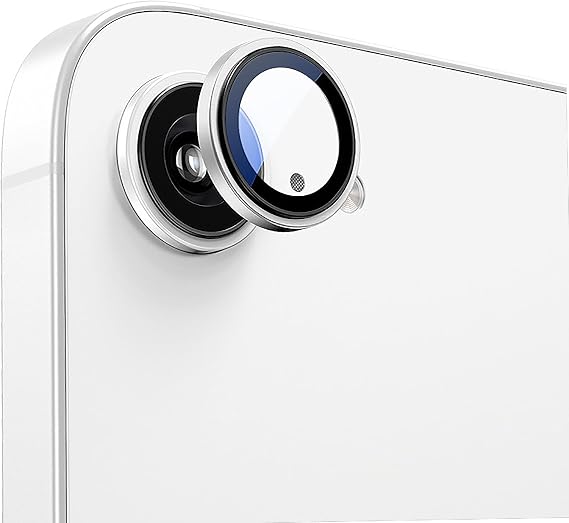 TENOC Camera Lens Protector for iPhone 16e & iPhone 17e, Silver