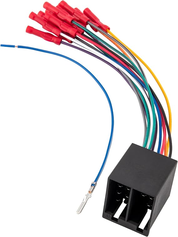 RED WOLF Car Radio 16 Pin ISO Wire Harness For Semi Truck Freightliner International Peterbilt Volvo Mack Kenworth Install Aftermarket Stereo for JVC Pioneer Kenwood Sony Android w/Wire Connector Butt