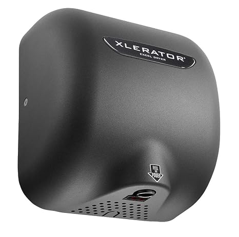 XLERATOR XL-GR-1.1N Automatic High Speed Hand Dryer with Graphite Cover and 1.1 Noise Reduction Nozzle, Excel Dryer, 7.0 A, 208 V