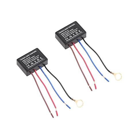 2Pcs Touch Lamp Control Module, Touch Lamp Sensor Replacement Kit, Lamp Touch Dimmer Switch 3 Way Dimming Function Touch, Lamp Switch Touch Dimmer Switch for Lamp Fit for Dimmable Bulbs