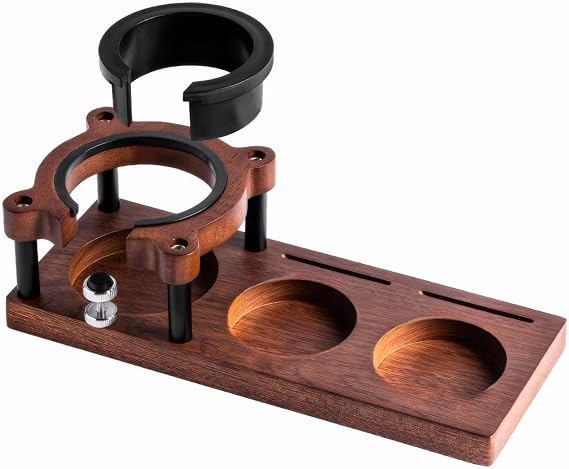 Espresso Tamping Station, Wood Portafilter Holder 51-58mm Coffee Stand
