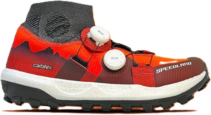 Speedland GL:SVT Performance Trail Running Shoe for Technical Terrain Carbon Plate Compatible, BOA PerformFit, Michelin Outsole Red/Black Sizes 5.5 - 15.5 (Red/Black, US Footwear Size System, Adult, Men, Numeric, Medium, 7)