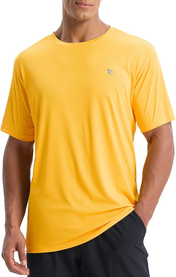 baleaf Men's UPF 50+ Sun Protection Shirt Short Sleeve Rash Guard Quick Dry Athletic T-Shirt for Fishing Surfing Outdoor