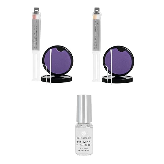 Dermaflage Scar Filler Refill & Primer Bundle - Refill Applicator + Extended Wear Primer - Concealer for Acne Scars, Fine Lines & Ice Pick Scars - Seamless Skin Finish