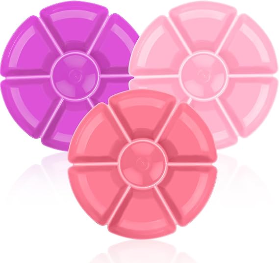 3 Round Plastic Serving Trays 11 Inch 7 Comp
