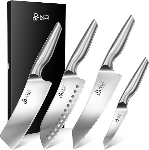 4 Piece Kitchen Knife Set, High Carbon Stainless Steel, Dishwasher Safe