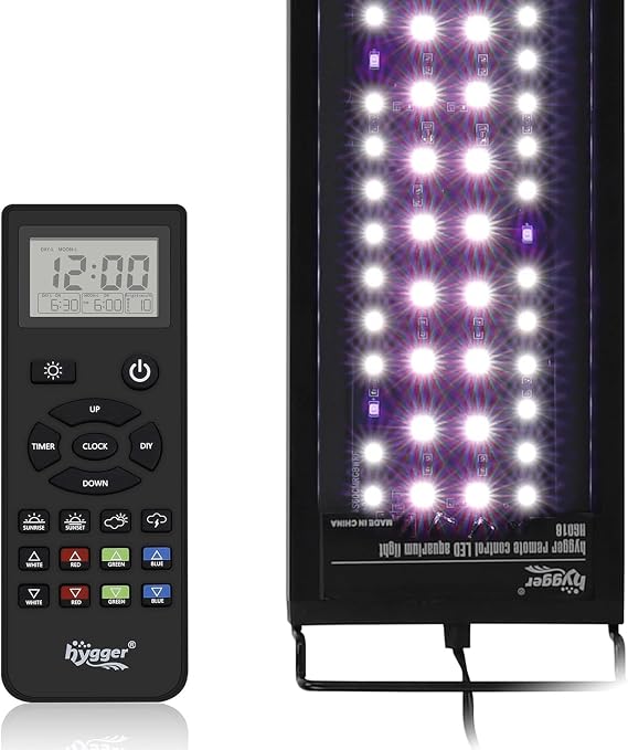 hygger aquarium Light with remote control customizable full spectrum led fish tank Light , LED aquarium Light for plants DIY mode (30w (60-80cm fish tank Light ) [Energy Class E] [Energy Class E]