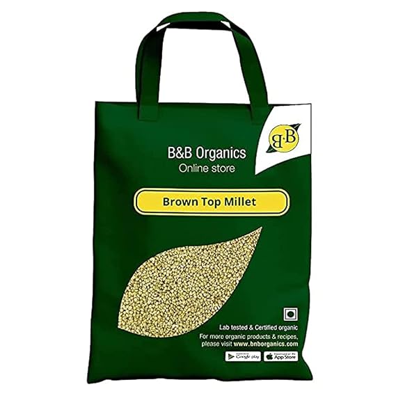 B&B Organics Browntop Millet (3 kg / 6.6 pound)/ Authentic Kula Saamai Arisi/Certified Organic/Fibre&Nutrient Rich Millet/Indian Millet