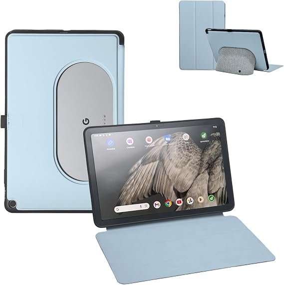 Penoval Silicone Skin Case Cover for Google Pixel 11 inch Tablet (2023) - Blue Adjustable viewing angle compatible with the speaker charging station easy to carry shockproof and slim