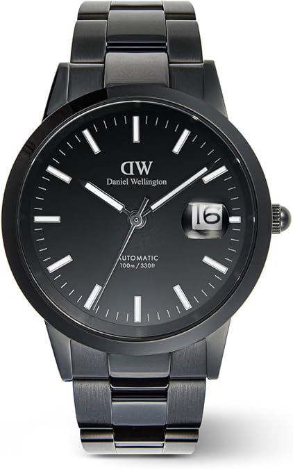 Daniel Wellington Iconic Automatic 40mm Men's Watch, DW Automatic Watch, Dial with Date Calendar, 10 ATM Water Resistant Stainless Steel Case Watch for Men