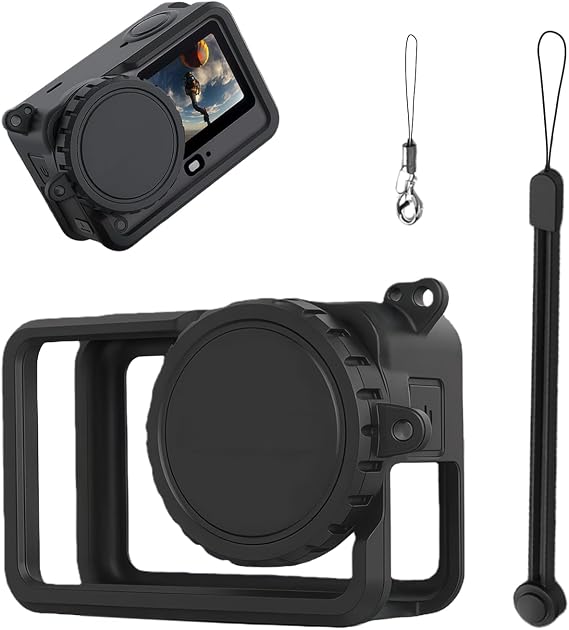 Silicone Case with Lens Cap Compatible for DJI Osmo Action 6（Black）