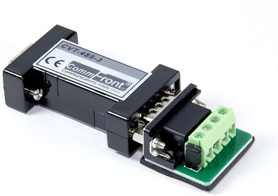 COMMFRONT Industrial Opto-Isolated RS232 to RS485 Converter, Port-Powered, 2500V Optical Isolation, 600W Surge and 15kV ESD Static Protection