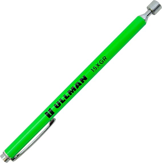 Ullman Devices No.15XGR Super-Strength Pocket Magnetic Pick-up Tool, Neon Green, 5-7/8" to 25-9/16", Lifts 1-1/2 lb